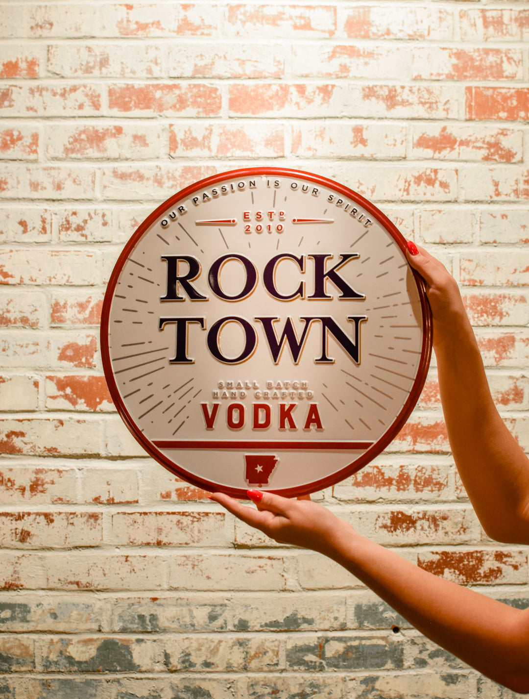 Rock Town Vodka Embossed Sign